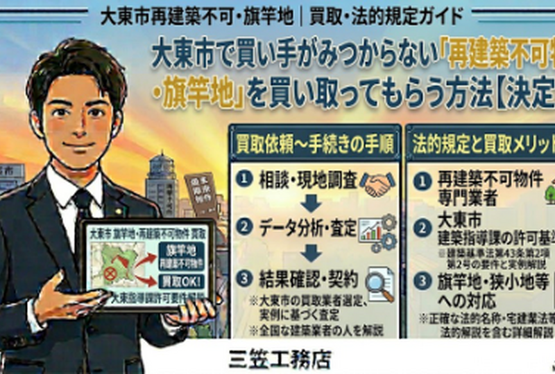 画像20200：買い手がみつからない「再建築不可物件・旗竿地」を大東市で買い取ってもらう方法
