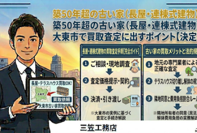 画像20202：築50年超の古い家（長屋・連棟式建物）を大東市で買取査定に出すポイント